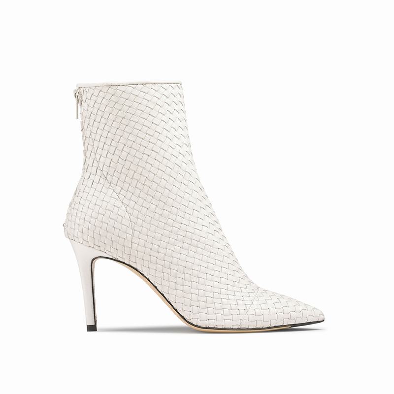 Russell & Bromley 85bootiehi 85mm Stiletto Boots Womens Cream White [ZQX9382BJ]